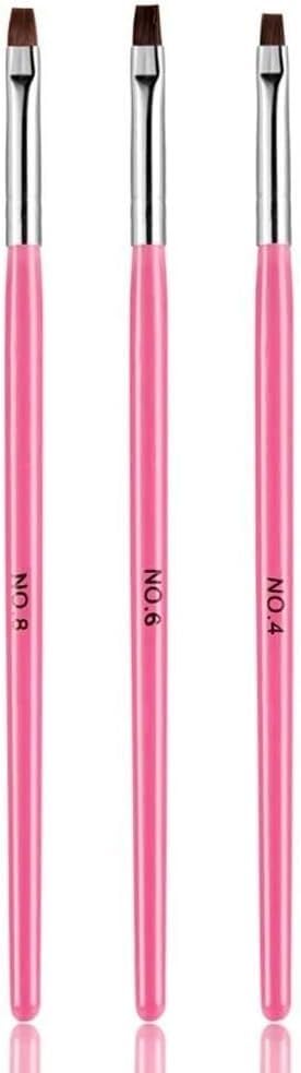 3Pcs/set Flat Builder Drawing Painting Carving Pen Brush Gel Polish Acrylic Extension Design DIY Nail Art Tips Manicure Tools