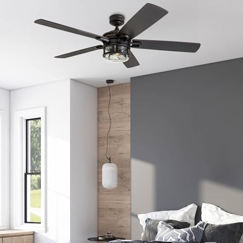 Honeywell Ceiling Fans Bonterra Modern 52 Inch Ceiling Fan with Light, Remote Control Fan, LED Indoor Fan with 5 Blades, Brown Pine and Black Blade Finish Options, Matte Black (50690-01) - Image 9