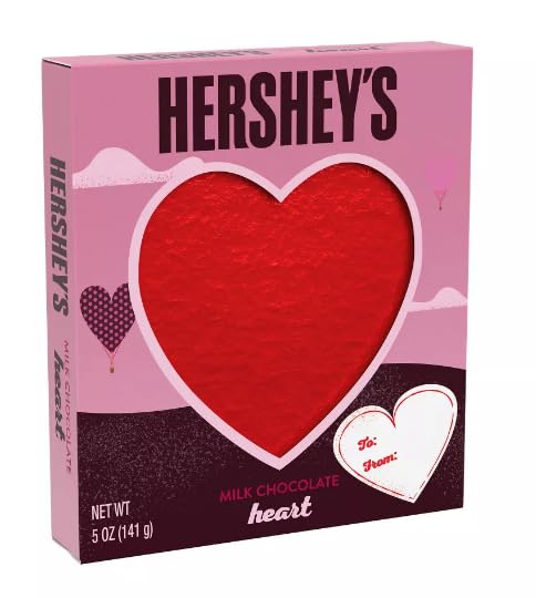 Hershey's - Corazón de chocolate con leche, caja de regalo de dulces para el día de San Valentín, 5 onzas con adhesivo Exit 28 Bargains