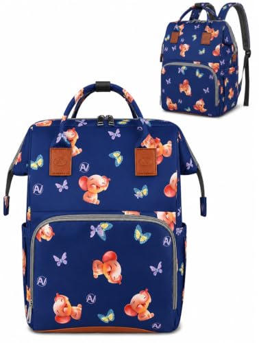 Image of Winnies Diaper Bag Backpack with Secure Front Buckle - Waterproof Maternity Travel Backpack with Large Capacity, Insulated Bottle Holders & Multiple Internal Pockets