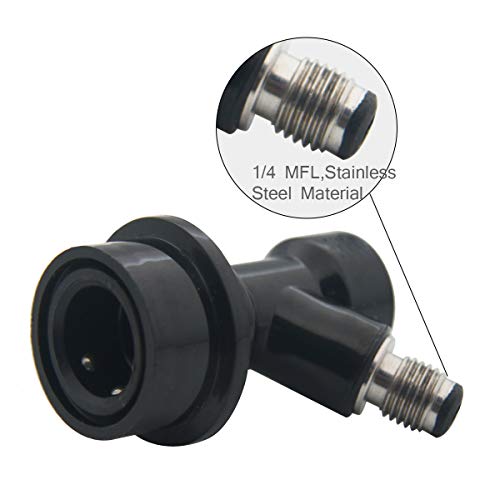 2 Pair Ball Lock MFL Cornelius Beer keg Tap Quick Disconnects (Liquid and Gas Pair), with MFL Male Flare Fitting - Thumbnail 2