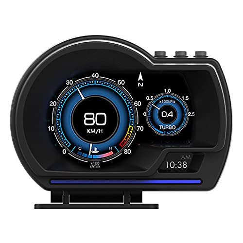 Heads up Display for Cars, OBD2 Gauge Display, OBD2 GPS Smart Gauge Car HUD Speedometer Turbo RPM Alarm for Car Truck