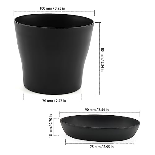 ZEONHAK 12 Pack 10cm Round Small Plant Pot with Saucer - Image 2