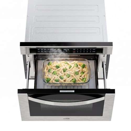 Image of KoolMore 24 in. Built-In Microwave Drawer with Air Fry, Sensor Cooking, Touch Controls & Stainless Steel Interior, 1.2 Cu. Ft.
