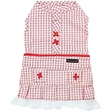 Parisian Pet Red Dog Dress - Country Side Lace Girl Dog Clothes - Gingham Stylish Puppy Dress - Casual Dog Birthday Dress - Summer Dog Dresses for Large Dogs Girl - Dog Pet Apparel - XL