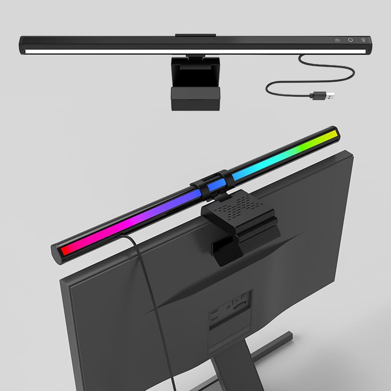 RGB Monitor Light Bar, Eye-Care Dual Light Reading Screen La