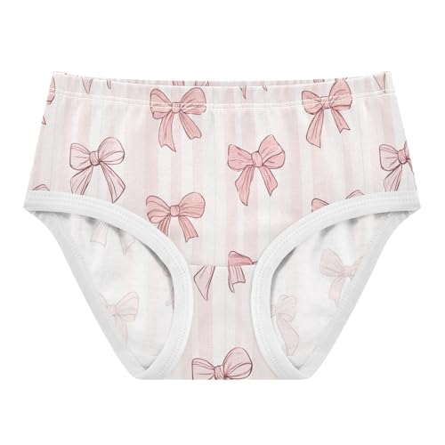 Wusikd Pink Bows Stripe Girls' Underwear Cotton Girls Briefs Soft Toddler Underwear 2T
