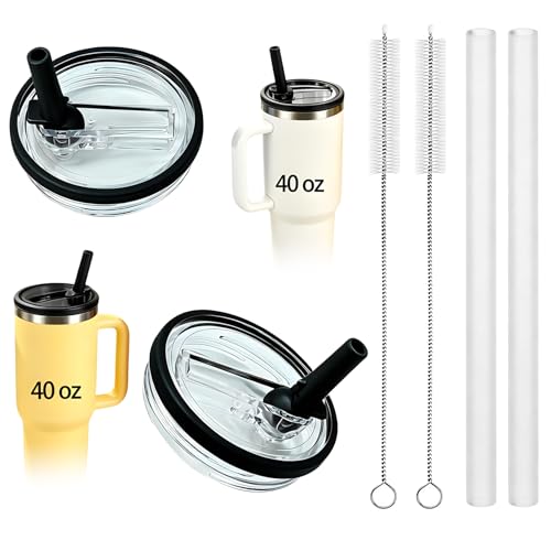 2 Pack 40 oz Replacement Lids Compatible with HydroJug 40oz Bottles Only Flip Straw Traveler Lids Leakproof Flip Top Caps Dishwasher Safe Lids Only No Bottle Included (Black)