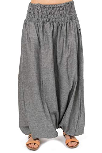 FANTAZIA Sarouel Grande Taille Extra Longue Fourche Linoh - Taille Unique Gris