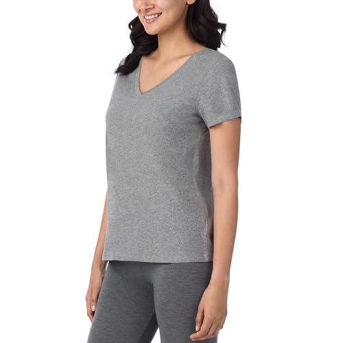 Image of Nautica Womens Sleep Shirt - Lightweight, Breathable Pajama Top - Cotton Knit Jersey V-Neck Sleepwear and Loungewear