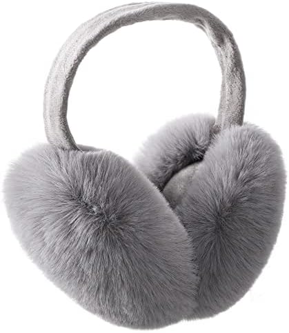 Simplicity Men Women Plush Fluffy Ear Muffs Winter for Outdoor Snowboarding Mens Earmuffs Ear Warmers for Men Walker Ear Covers,Grey