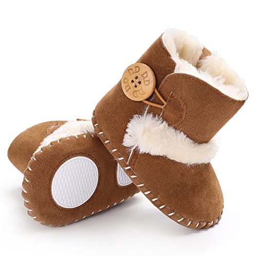 HsdsBebe Baby Boys Girls Snow Boots Premium Button Non Slip Soft Sole Toddler First Walker Winter Warm Crib Shoes3