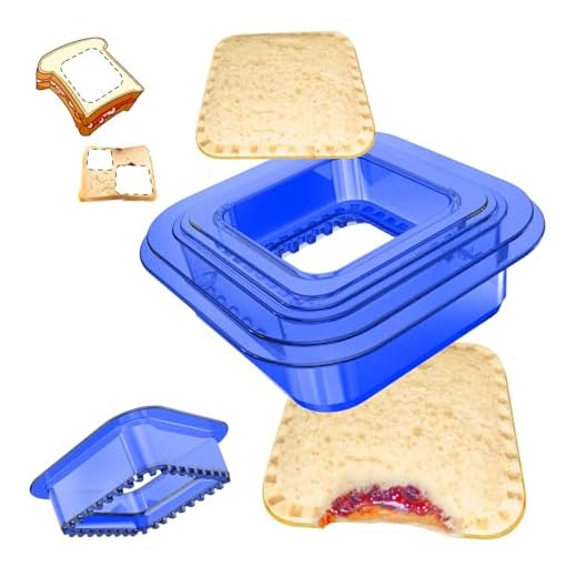 Tribe Glare Decruster Bread Sandwich Maker mold-Uncrustables Sandwich Cutter for Kids - Sandwich Cutter Sealer and DIY cookie cutter Lunch Lunchbox and Bento Box of Childrens Boys Girls (Blue-sq)