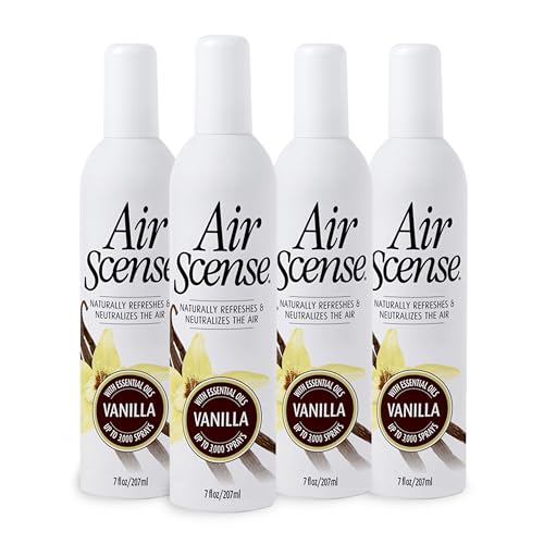 Image of Air Scense Vanilla Natural Air Freshener, Room Spray, 4 Pack