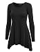 MBJ WT1178 Womens Long Sleeve Double Layer Tunic Top XL BLACK