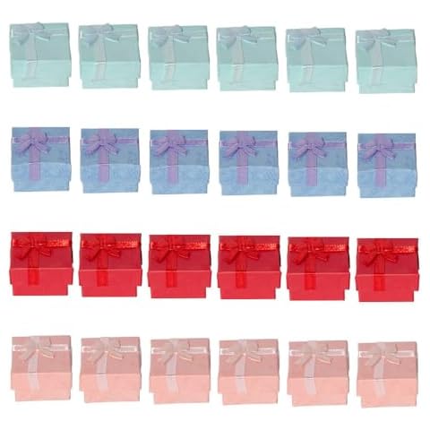 JYNHOOR 24PCS Ring Box for Wedding Ceremony - jewelry gift boxes Ring earrings pendant box Engagement ring box (4 Colors) Cover