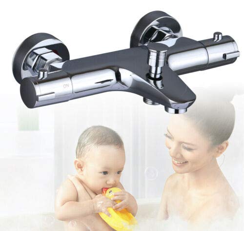 Termostato para bañera, 20 – 50 ℃, termostato de ducha, protección de seguridad de 38 ℃, con 2 funciones cartucho y aireador de panal
