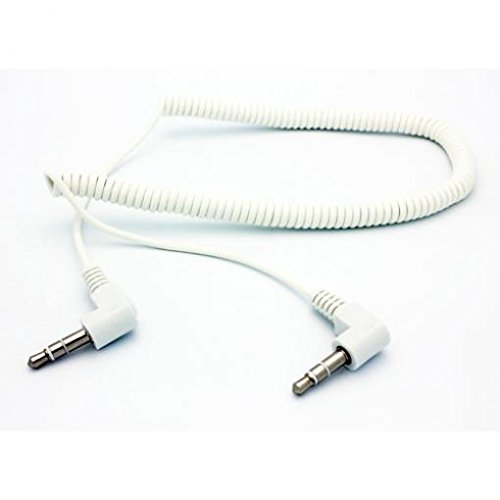 Cable auxiliar 3.5mm blanco para audio y auto miniatura 5
