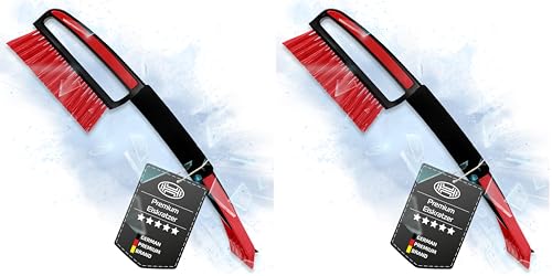 HEYNER® Eiskratzer Schneebesen Eisschaber Scheibenkratzer Auto mit 44 x 9,5 cm Klinge und Besen 1cm breit mit gesplissten Borsten und… – Ansicht 1