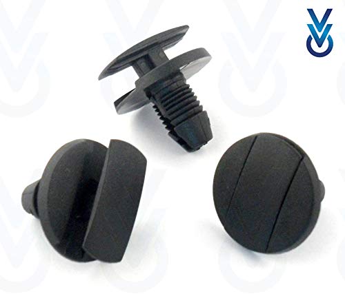VVO Fasteners- Black Plastic Underbody Shields & Insulation Panel Fastener Clips for Peugeot 207, 208, 3008, 308, 407, 508, (Pack of 10)