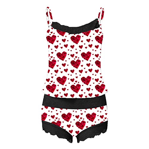 Little Dragonfly Sexy Underwear Women Cami Pajama Set Lingerie Sleepwear Lace Trim Short Pj Set #TOP3