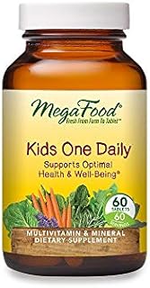 MegaFood Kids One Daily - Children's Multivitamin for Nutritional Support with Vitamin B, C & D - Non-GMO, Gluten-Free, Vegetarian, and Made without Dairy & Soy - 60 Tabs