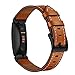 Elobeth Compatible with Fitbit Inspire Bands & Inspire HR Leather Band Inspire 2 Band for Women Inspire Fitness Tracker Replacement Leather Band (Brown 5.5'-8.1')