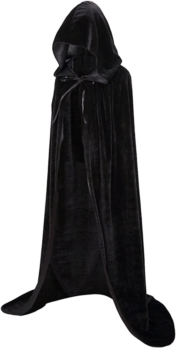 Colorful House Unisex Full Length Velvet Hooded Cape Halloween Christmas Cloak