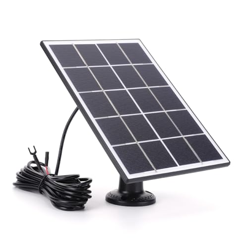 DRAISE 20W Solar Panel for IP65 Waterproof Solar Panel Charger 9.8Ft Charging Cable Solar Panel Kit 360° Adjustable Wall Mount for Ring Video Doorbell 4/3/3 Plus/2(Black)