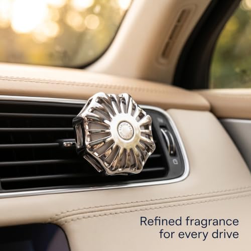 Image of MAISON BERGER Car Diffuser Set, Corali Lady Flower | Jasmine Mimosa Rose Notes, Refillable Vent Clip with Ceramic Refill, Passive 4-Week Diffusion, Made in France