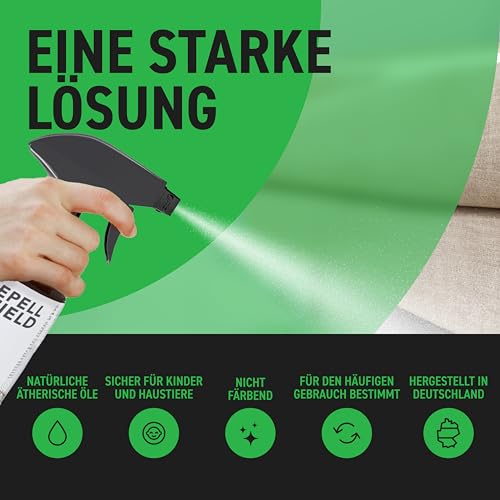 RepellShield® Rattenabwehr & Mäuseabwehr Spray -500ml- Mäuse Abwehrmittel zum Mäuse vertreiben - hält Ratten & Nagetiere fern, Nicht färbend, Pfefferminzöl Duft