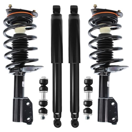 Image of Detroit Axle - FWD Struts Shocks for 97-05 Chevy Venture Silhouette 99-05 Pontiac Montana 97-98 Complete 2 Front Struts with Coil Spring 2 Sway Bars Replacement 2 Rear Shock Absorbers