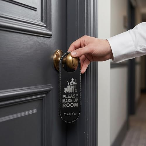 Panneau de porte en cuir Didiseaon 24x8,9 cm pour hôtel et salle de bain