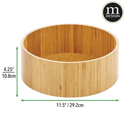 Mdesign Lazy Susan Turntable Bamboo Spinner For Kitchen Cabinet, Pantry, Fridge, Cupboards, Or Counter, Fully Rotating Organizer For Food, Spices, Or Condiments, 12" Round, Echo Collection, Natural #TOP2