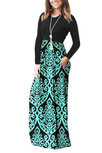 Image of AUSELILY Women's Classic Long Sleeve Dress Loose Plain Long Casual Maxi Dresses with Pockets 2026