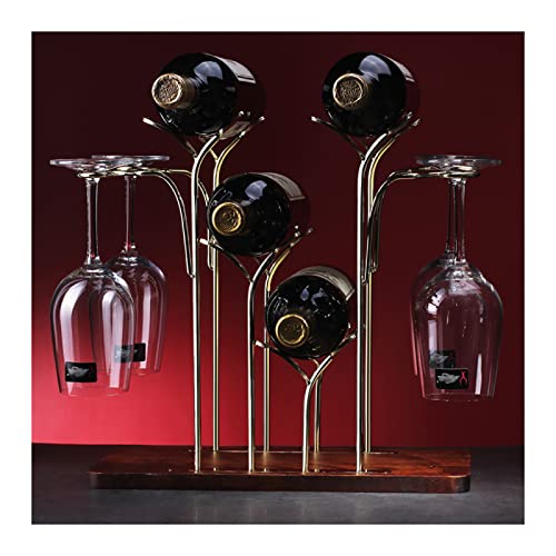 Soporte para Botellas de Vino TPARIS Metal y Madera Dorado miniatura 1