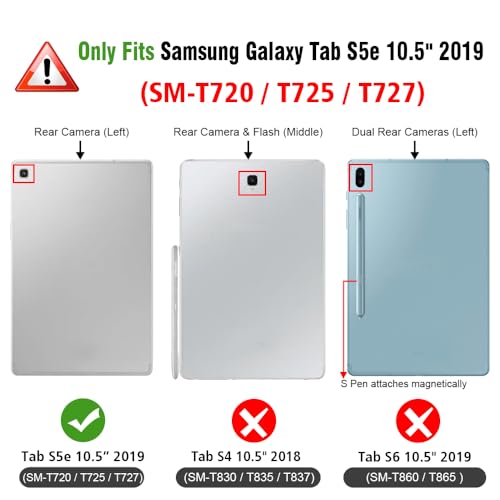 FINTIE SlimShell Case for Samsung Galaxy Tab S5e 10.5 Inch Tablet 2019 (SM-T720 / T725), Super Thin Lightweight Stand Cover with Auto Sleep/Wake Feature, Black