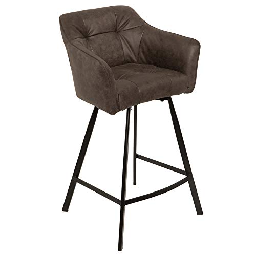 Riess ambiente retro barstuhl loft 100cm taupe grau mit armlehne barhocker hocker tresenstuhl hausbar