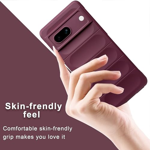 Image of A rtistque Back Cover Case for Google Pixel 6A | with Inner Fabric | Stylish AirBag Case | Liquid Stripe Silicone | Camera Protection | Anti Slip Grip | Pixel 6A Back Cover - Maroon
