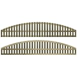 Premier Florence, 6ft x 0.5ft Fence Trellis Panel Wooden Vertical Slatted Screen | Decorative Arched Lattice Privacy Topper Extension for Outdoor Living Space (Wide: 182.8cm x High: 37cm)