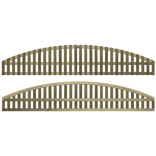Premier Florence 6x0.5ft (W: 6ft x H: 0.5ft) Decorative Arched Frameless Vertical Slatted Trellis Pressure-Treated Garden Panel Fence Topper/Wall Art/Pergola Width 1828mm x Height: 155mm