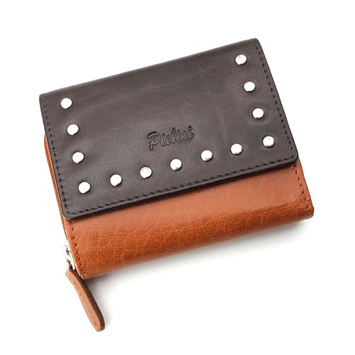 Pielini - Cartera pequeña de Piel para Mujer con Billetera y Amplio Monedero. Monedero Mujer pequeño, Tarjetero de Gran Capacidad Modelo 4055 (Cuero)