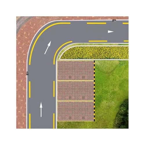 Luwecf Road Scene Pegatina Parking Accesorio de Demostración de Planificación Modelo de Edificio de Diorama Material Papel Adecuado para Enseñanza Pro, 25x25cm