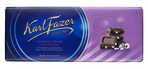 10 Bars X 200G Of Karl Fazer Liquorice (Licorice) Drage - Original - Finnish - Milk Chocolate #TOP16