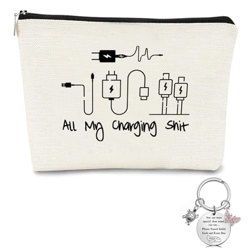 Charging Cable Organiser Funny Makeup Bag Turtle Keyrings for Women Gifts