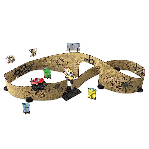 Camion Monstre motorisé Car-Board Racers et circuit de jeu pour occuper les enfants au salon