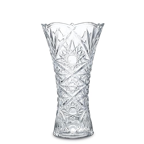 kanpura Clear Crystal Vase, Glass Flower Vase Thickening Design Suitable