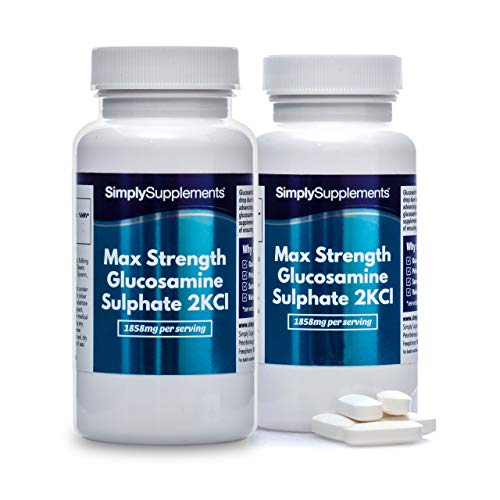 Sulfate de Glucosamine 2KCI Extra Forte | 360 Comprimés | Jusqu’à 6 mois de bienfaits |SimplySupplements