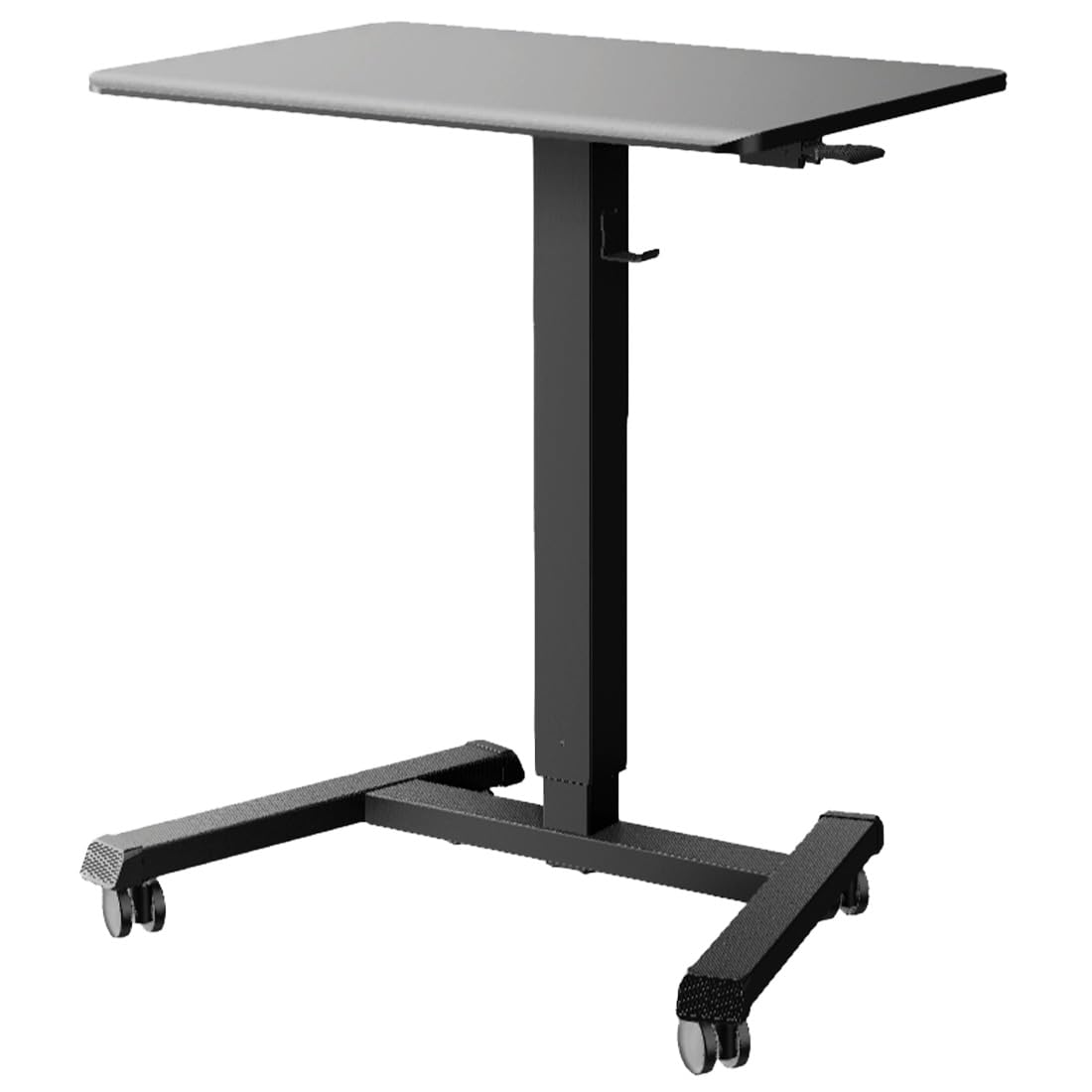 Stehpult Höhenverstellbar Tisch mit 4 Rollen, Steh-Sitz Schreibtisch | Mobiler Laptoptisch für Couch, Überbett-Tisch, Büro & Zuhause, Belastbar bis 14 kg, Schwarz, 65×45 cm