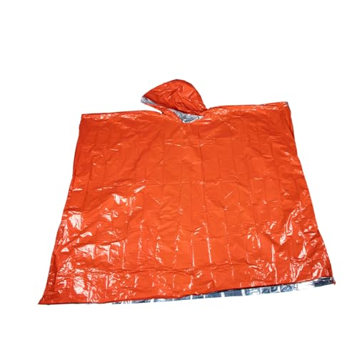 Milisten Impermeable Caliente De Emergencia Chubasquero Empacable Impermeable Abrigos De Lluvia Para Mujeres Impermeable Reutilizable Poncho Impermeables Película De Poliéster Orange